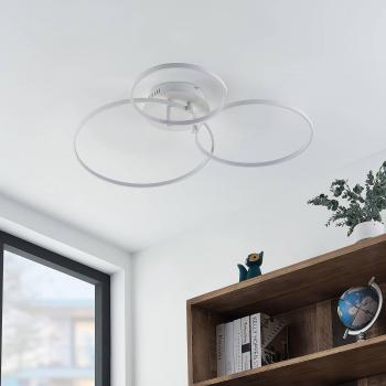 Plafón LED Lindby Rayk, moderno, blanco mate, metal, para salón y comedor, 1 llama