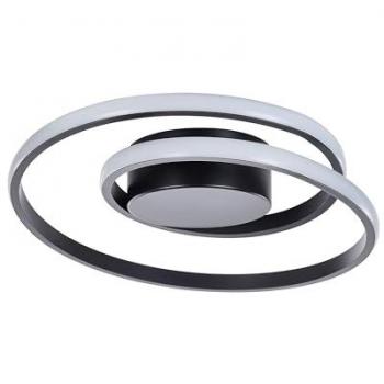 Lámpara de Techo LED Moderna de Metal Negro con Anillos Decorativos NARYN