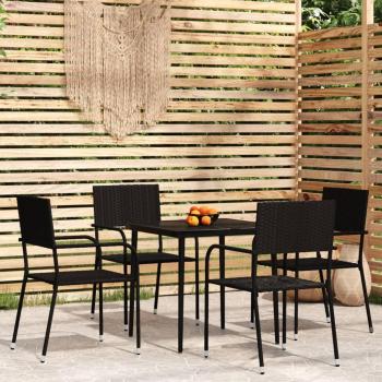 vidaXL 5 Piece Garden Dining Set Black