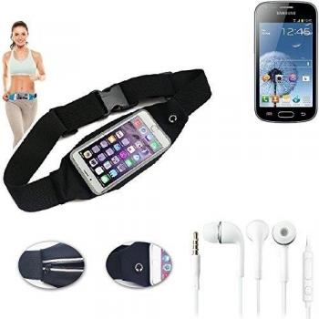 Cinturón de bandolera bolso de la cintura bolsa para Xiaomi Tech Mi 4i, negro + auriculares. Aptitud del deporte de la cubierta a prueba de lluvia Ejercicio corriente - K-S-Trade
