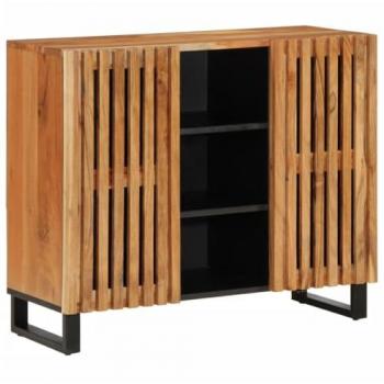 Aparador de madera maciza acacia 90x34x75 cm, armario de almacenaje, mueble aparador, mueble de almacenaje de cocina, bufé