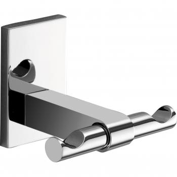 Gedy Maine Percha Doble, Zamak, Plateado, 7.5x6.6x6 cm