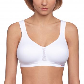 Triumph - Sujetador deportivo sin aros liso para mujer, color blanco, talla 90b