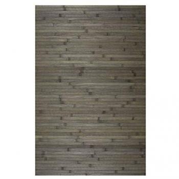 Alfombra de Bambú Natural Antideslizante Gris 50 x 140 cm - Ideal para Salón, Pasillo y Baño con Efecto Tarima