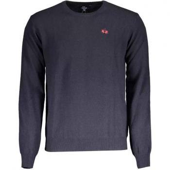 La Martina Elegant Blue Wool-Blend Sweater for Men - XL