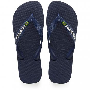 Havaianas Brasil Logo Flip-Flops for Kids - Navy Blue