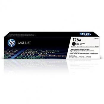 HP 126A CE310A, Negro, Cartucho Tóner Original, de 1.200 páginas, para impresoras HP LaserJet Pro serie CP1020, CP1025, TopShot M275 y 100 Color MFP 175