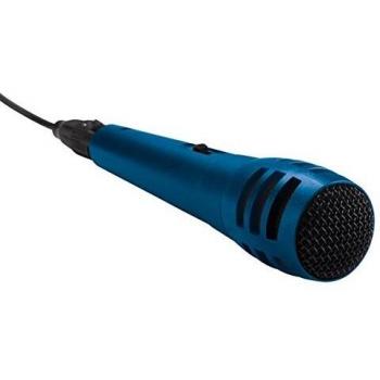 Micrófono dinámico unidireccional Velleman MIC11BL azul para karaoke con cable de 3 m