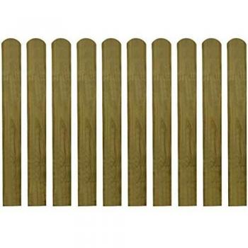 vidaXL 20x Listones de Valla de Jardín Madera Impregnada Cercado Terraza Barrera Decorativa para Jardín Estacas Robustas Duraderas Resistentes 80cm