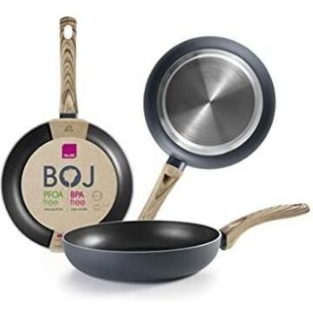 IBILI - Sarten bux, 18 cms, Aluminio, Mango madera, Antiadherente xylan, Apto para induccion