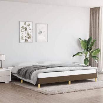 Cama solar sin colchón 200x200 cm marrón oscuro tela Vidaxl