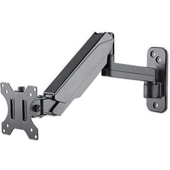 Soporte de pared para monitor LCD/LED Manhattan 17-32 con brazo de resorte a gas, capacidad máxima 8kg, ajuste de altura y giro (3 pivotes), color negro