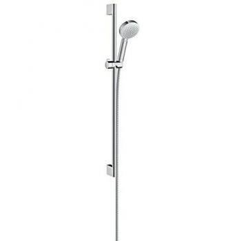 Hansgrohe 26663400 Crometta 100 set de ducha, ahorro de agua, 0,90m, blanco/cromo