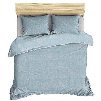 Juego de Cama Funda Nórdica + 2 Fundas de Almohada 240x220 Algodón Menta Blanco - Suavidad Garantizada