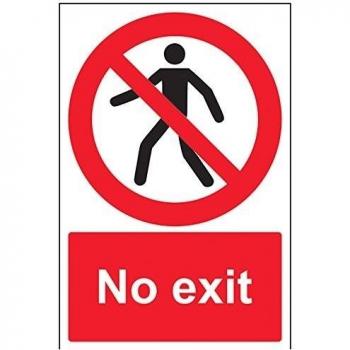 vsafety 52043 au-rno salida prohibición acceso signo, plástico rígido, vertical, 200 mm x 300 mm, Negro/Rojo