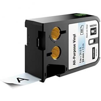 Cinta Vinílica Dymo XTL 24mm x 7m Transparente con Texto Negro