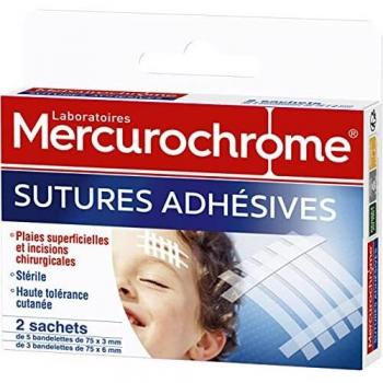 Puntos de Sutura Adhesivos Mercurochrome - 16 Unidades
