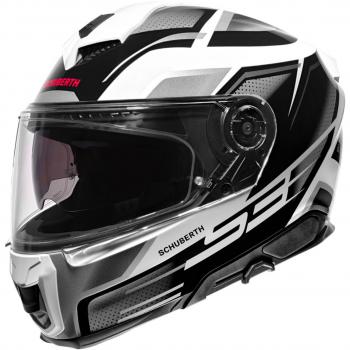 Casco Integral Schuberth S3 Storm Plateado y Negro Blanco Plata
