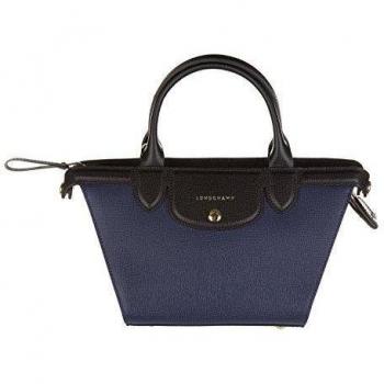 Longchamp bolso de mano para compras en piel mujer nuevo blu