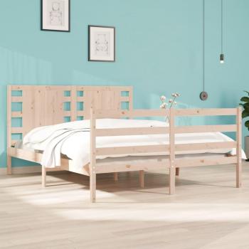 Estructura de cama matrimonial madera maciza de pino 120x190 cm