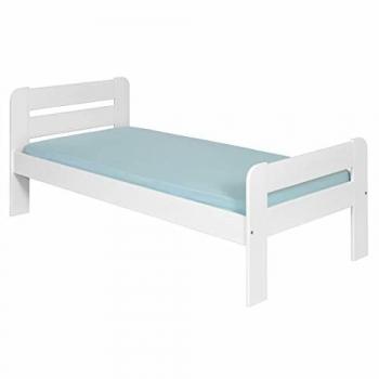 Cama Infantil de Madera Maciza Blanca 90x190 cm