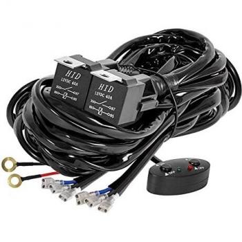 YUGAUNG Faro LED Bar Cable 3 Metro 480W 14AWG 3 Cables Cableado LED HI LO Luz de Niebla Impermeable Con Relé Interruptor Universal Para Automóvil SUV ATV Camión 1 Control de Cable 2 Juegos Barras LED