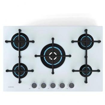 Klarstein Illuminosa 5 Cocina de Gas 5 Fuegos Quemadores Sabaf Cerámica de Vidrio, Encendido Eléctrico, Seguridad Anti-Défaillance, 76 cm