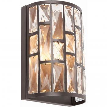 Aplique de pared interior Endon en bronce oscuro con cristal, E14