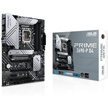 ASUS Prime Z690-P D4 Intel Z690 LGA 1700 ATX Motherboard PCIe 5.0, Three M.2 Slots, 14+1 DrMOS, DDR4, 2.5 GB LAN, HDMI, DP, USB 3.2 Gen 2x2 Type-C, Front USB 3.2 Gen 1 Type-C, Thunderbolt 4 header