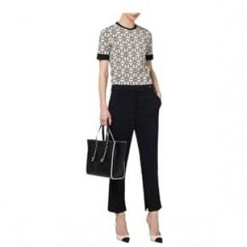 Elisabetta Franchi Black Cropped Trousers for Women, Size 40 (S)