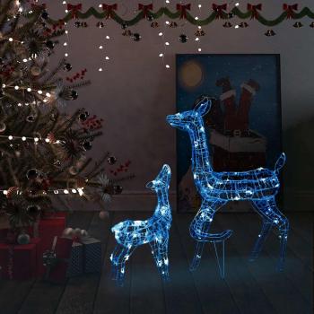 Familia de renos de Navidad acrílico con 160 LEDs azules