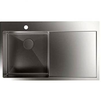 Cata | Fregadero de Cocina Sobre encimera | Doble Cubeta Cuadrada| Modelo CBS-1 40-40 D R10 |Instalación en Mueble de 45 cm | Profundidad de 20 cm | Acero Inoxidable