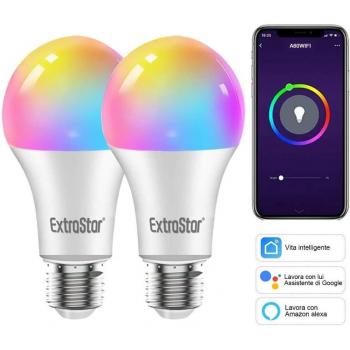 Bombilla LED Inteligente E27 15W 1400lm Regulable Multicolor y Luz Cálida/Blanca, Compatible con Alexa y Google Home