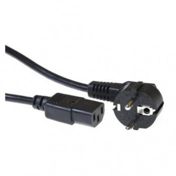 Cable de Alimentación Schuko Macho Angulado CEE 7/7 a C13, 7 m, Negro