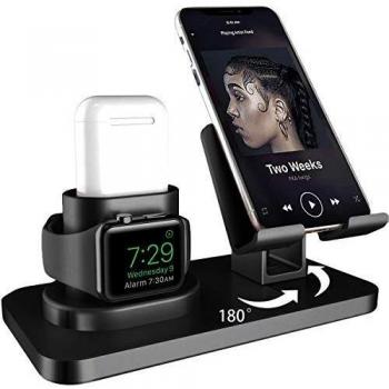 Soporte de Carga 3 en 1 para Apple Watch iPhone AirPods Soporte,iWatch Soporte Stand, Cargador Dock Soporte