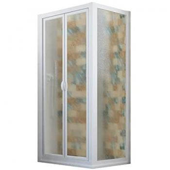 Mampara de Ducha Acrílica Blanca Delta Duo 70x85 cm, altura 190 cm