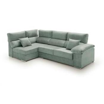 Sofá Chaise Longue Rinconera Reclinable y Deslizante Cosima Alta Gama Agua Marina Izquierda