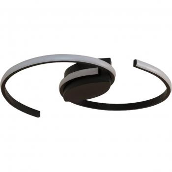 Lindby Chukira Lámpara de techo LED 21W stepdim negro, moderna, hecha de aluminio, para salón y comedor, con 1 lámpara