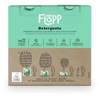 Flopp - Detergente Ecológico Vegano en Cápsulas para Ropa Blanca y Color | 70 Cápsulas | Etiqueta EU Ecolabel | Limpieza Sostenible