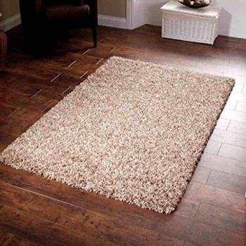 Shaggy alfombra Beige 963 Liso 5 cm Grueso Suave Pila 200 cm x 290 cm