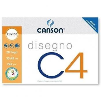 Canson 90043/100500452 Dibujo X4, Rugoso, 48 x 33 cm, 224 G/M, 20 FF
