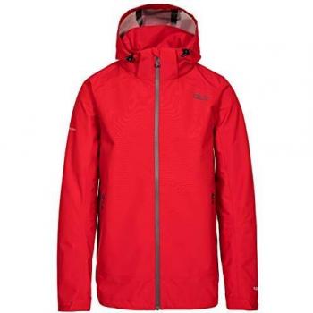 Trespass Chaqueta impermeable Lozano para hombre con capucha extraíble, Hombre, Chaqueta impermeable con capucha extraíble., MAJKRAO10003_REDXS, rojo, XS