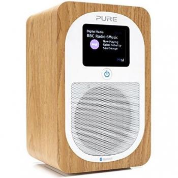 Pure Evoke H3 Portable FM/DAB+/DAB Digital Radio - Portable DAB Radio with Bluetooth, Dual Alarms and Full Colour Display, Oak