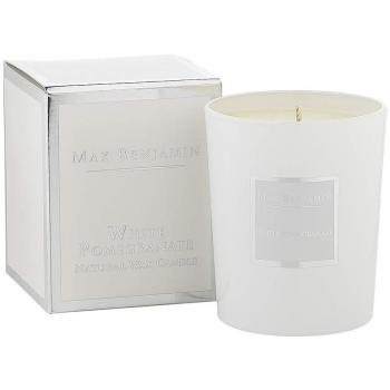 Max Benjamin White Pomegranate Scented Candle 190g in Decorative Glass