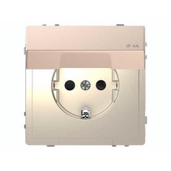 Schneider Electric MTN2314-6051 Toma Shuko Completa con Mecanismo 16A, Protección Ip44, Serie D-Life para Instalación Empotrada, Champagne