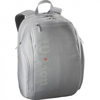 Wilson Shift Super Tour Backpack - Type: Tennis Backpack; Color: White/Arctic Ice; Features: Spacious main compartment, padded laptop sleeve, side pockets for water bottles or tennis racquets, adjustable padded shoulder straps, durable construction