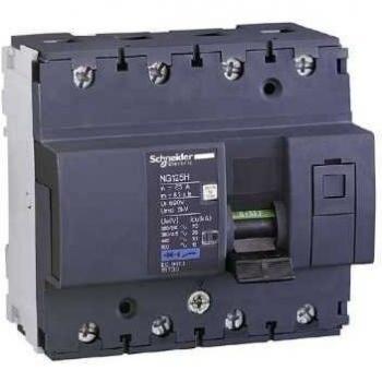 Schneider Electric 18733 Interruptor Automático Magnetotérmico, NG125H, 4P, 16A, Curva C