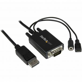 StarTech.com DP2VGAAMM3M - Cable adaptador DisplayPort a VGA con audio, 1920 x 1200, 3 metros