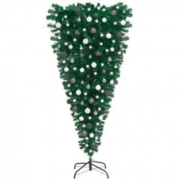 Árbol de Navidad Artificial al revés con LED y bolas 120 cm