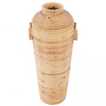 Jarrón Decorativo de Ratán Natural 50 cm Estilo Boho Rústico Elatia